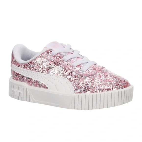 Puma Carina Sparkling Pink Sneakers - Picture 1 of 4